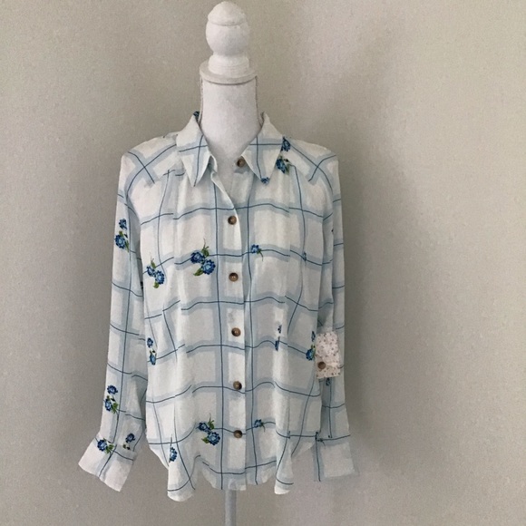 Free People Button Down Window of My Heart Top - Picture 3 of 10